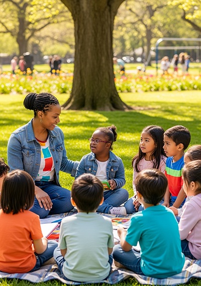 A therapist working with a child.